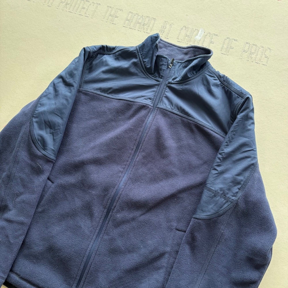 Y2K Starter Fleece Jacket Full Zip Navy Blue Sportswear XL
